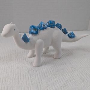 DND RPG Table Games Dinosaur Dice Holder And Dice Set 3D‎ Filament White/Blue